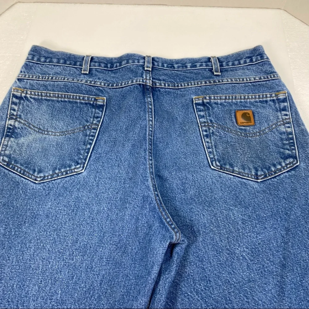 Carhartt Relaxed Fit Denim Blue Jeans size 40X32 Great Work Casual 5 Pockets